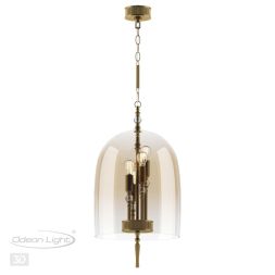 Подвес ODEON LIGHT EXCLUSIVE 4892/4 BELL бронзовый/коньячный/стекло