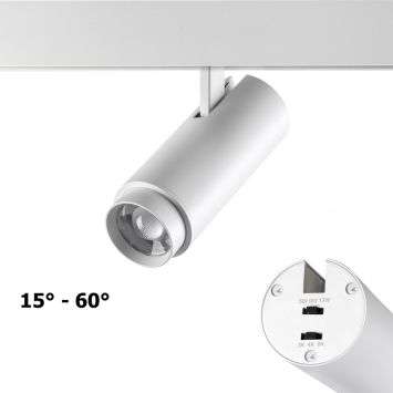 Трековый светильник для низковольтного шинопровода с переключателем цветовой температуры и мощности NOVOTECH 359206 FLUM белый