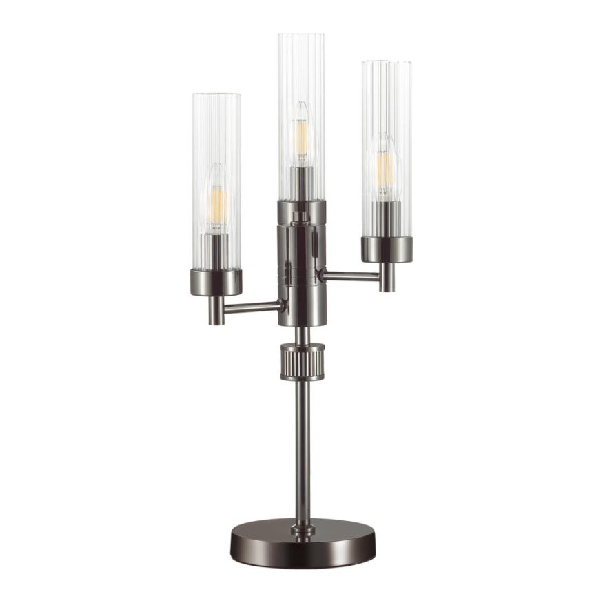 Настольная лампа LUMION 5275/3T KAMILLA черный хром