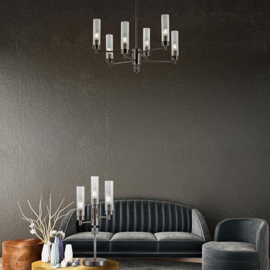 Настольная лампа LUMION 5275/3T KAMILLA черный хром