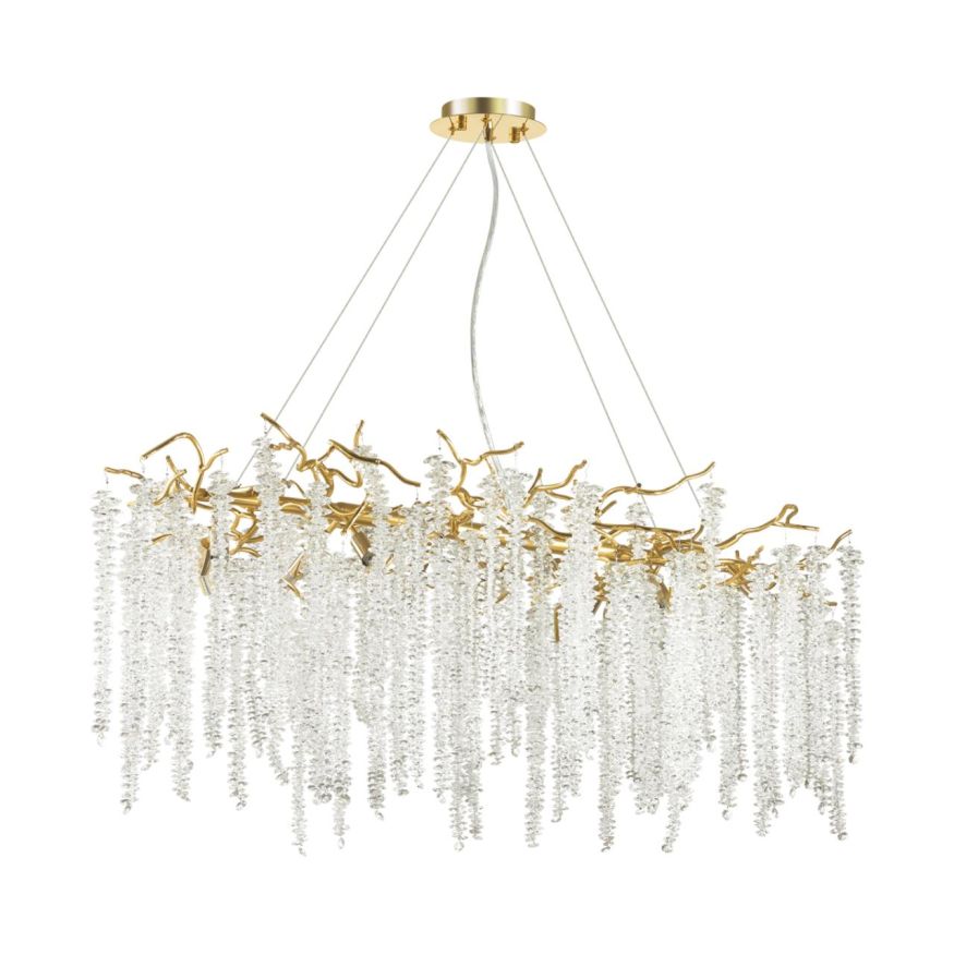 Люстра ODEON LIGHT 5005/12 Banche золотой/прозрачный металл/хрусталь