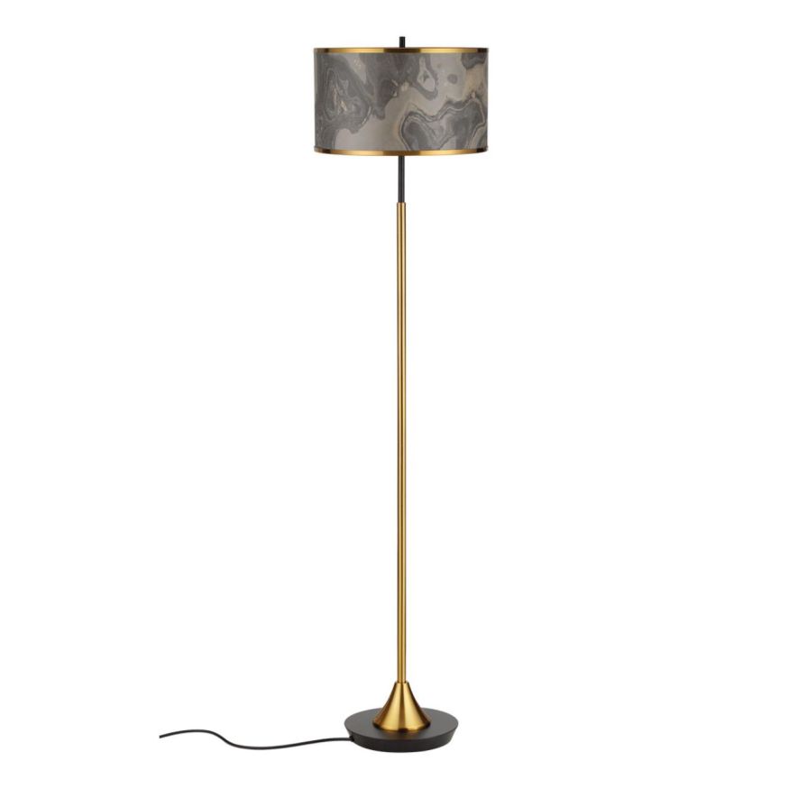 Торшер ODEON LIGHT 5064/2F BERGI античная бронза/серо-бежевый