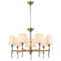 Люстра ODEON LIGHT EXCLUSIVE 4894/7 LONDON бронзовый/белый/абажур ткань