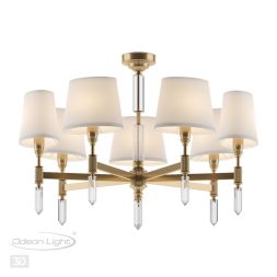 Люстра ODEON LIGHT EXCLUSIVE 4894/7 LONDON бронзовый/белый/абажур ткань