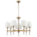 Люстра ODEON LIGHT EXCLUSIVE 4894/7 LONDON бронзовый/белый/абажур ткань