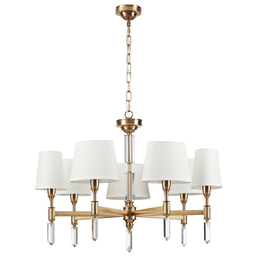 Люстра ODEON LIGHT EXCLUSIVE 4894/7 LONDON бронзовый/белый/абажур ткань