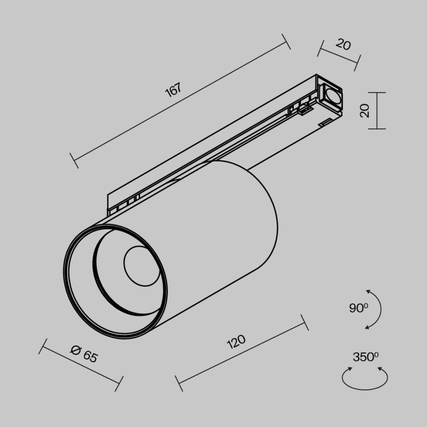 Уличный трековый светильник Outdoor O-TR02-1-S-20WB3K MAYTONI Focus Led Черный