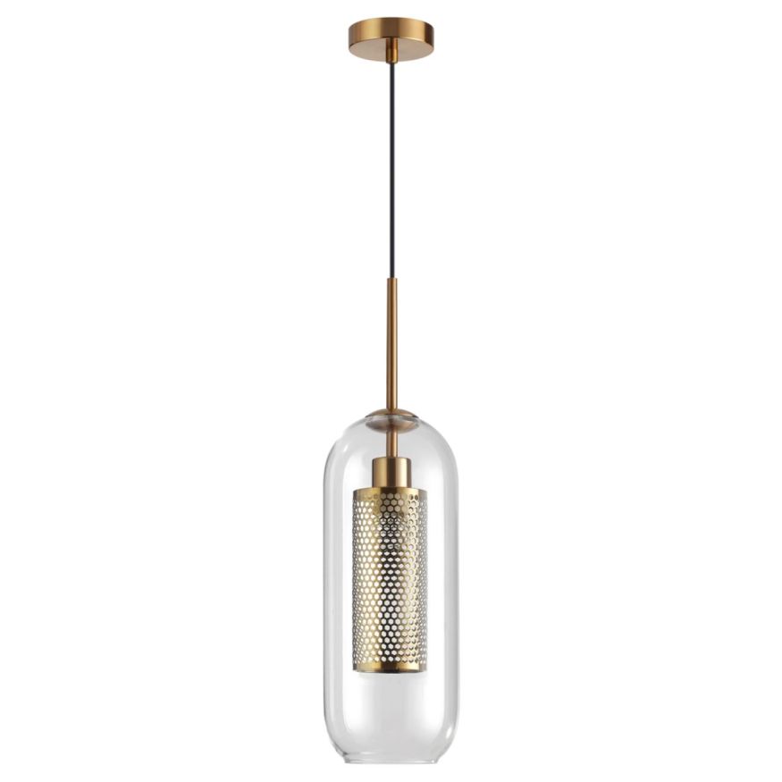 Подвес ODEON LIGHT 4940/1 CLOCKY античн.бронза/металл/прозрачный/стекло