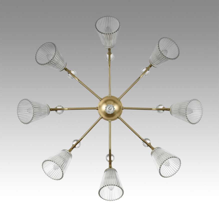 Люстра потолочная LUMION 8046/8C AURICA латунь, прозрачный