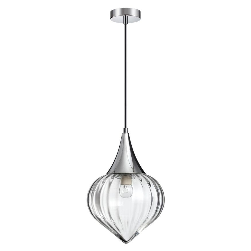 Подвес ODEON LIGHT 4949/1 KESTA хром/прозрачный/стекло