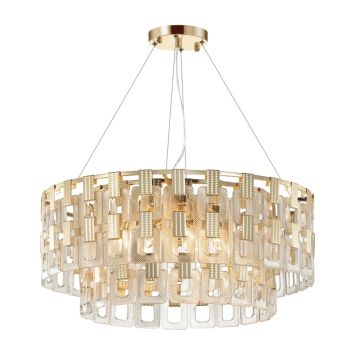 Люстра ODEON LIGHT 4989/12 BUCKLE золотой/стекло