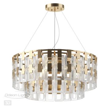 Люстра ODEON LIGHT 4989/12 BUCKLE золотой/стекло