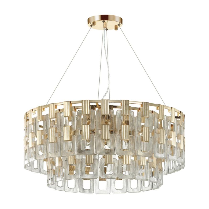Люстра ODEON LIGHT 4989/12 BUCKLE золотой/стекло