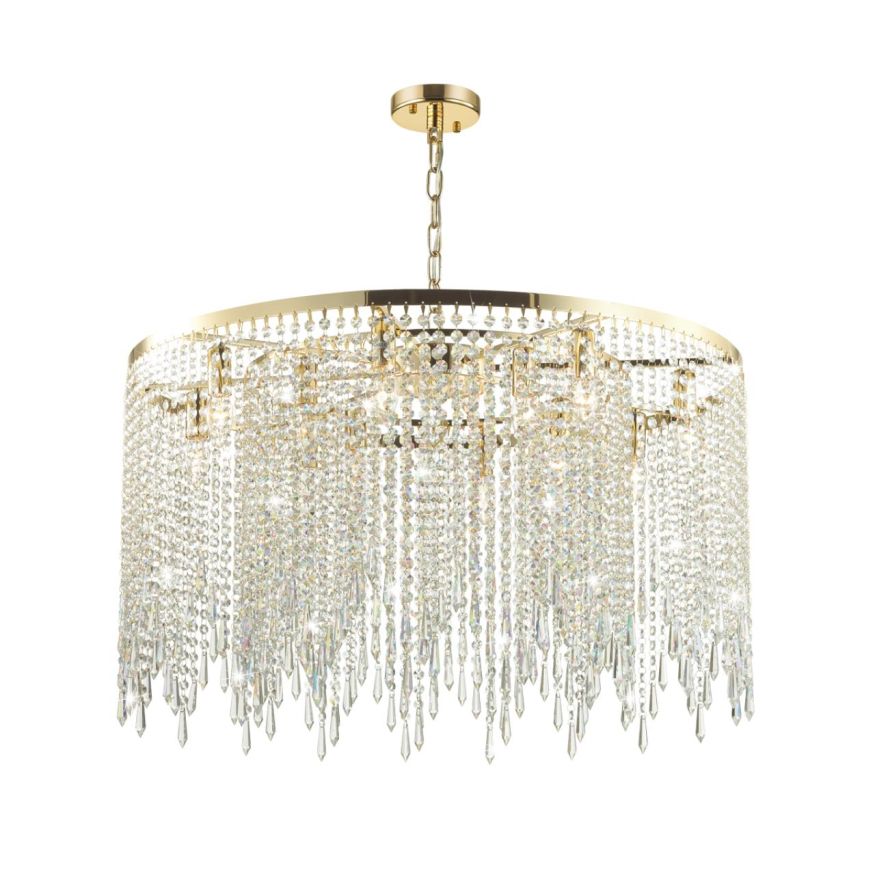 Люстра ODEON LIGHT 5028/12 CHOKKA золотой/прозрачный/металл/хрусталь