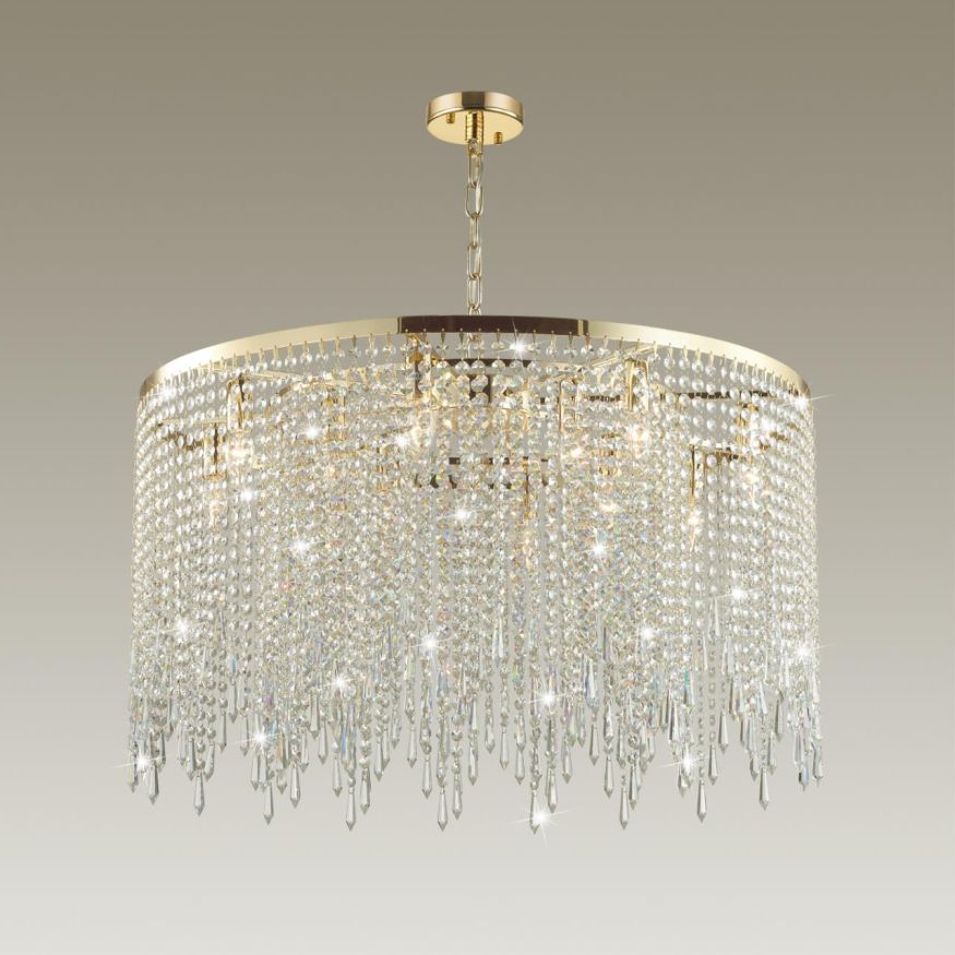 Люстра ODEON LIGHT 5028/12 CHOKKA золотой/прозрачный/металл/хрусталь