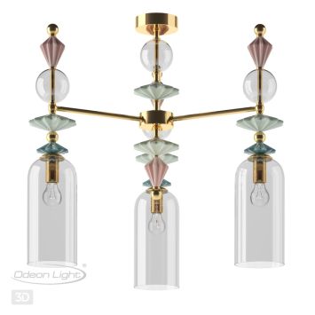 Люстра потолочная ODEON LIGHT EXCLUSIVE 4855/3C BIZET золото/разноцветный