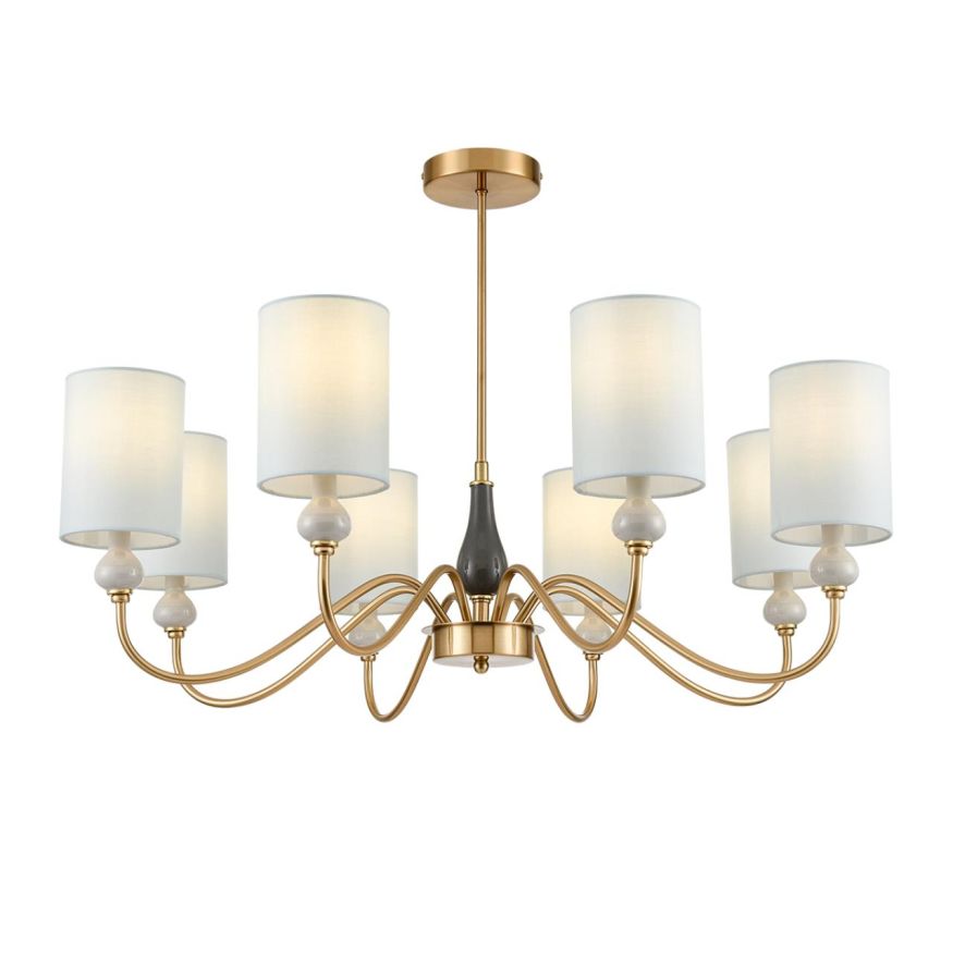 Люстра подвесная LUMION 6590/8 ANRI латунь, мятный, зеленый