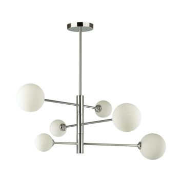 Люстра на штанге LUMION 5225/6C ESTELLE хром, белый