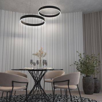 Светильник подвесной диммируемый со сменой цветовой температуры (беспроводной пульт ДУ в комплекте) NOVOTECH 358957 ITER черный