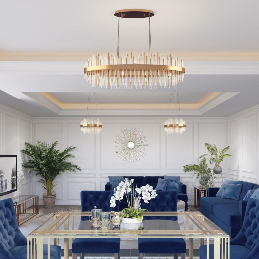 Люстра ODEON LIGHT 4639/16 IDA золотой/металл/стекло