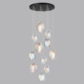 Люстра каскадная ODEON LIGHT 5039/11 MUSSELS черный/перламутровый