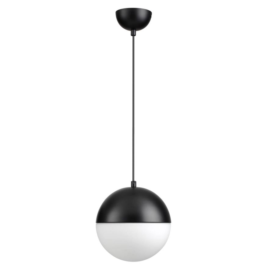 Подвес ODEON LIGHT 4958/1A PINGA черный/металл/белый/стекло