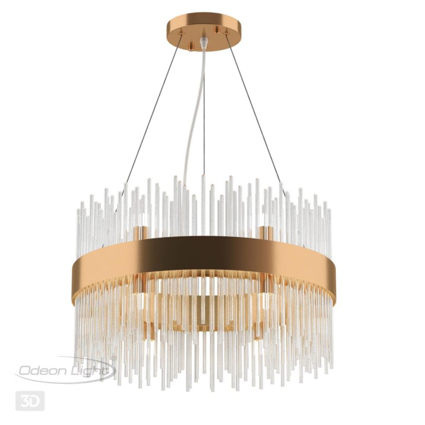 Люстра ODEON LIGHT 4722/12 FOCCO бронзовый/стекло/прозрачный