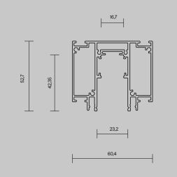 Шинопровод встраиваемый для натяжного потолка Technical TRX034D-422W MAYTONI Busbar trunkings Exility Белый