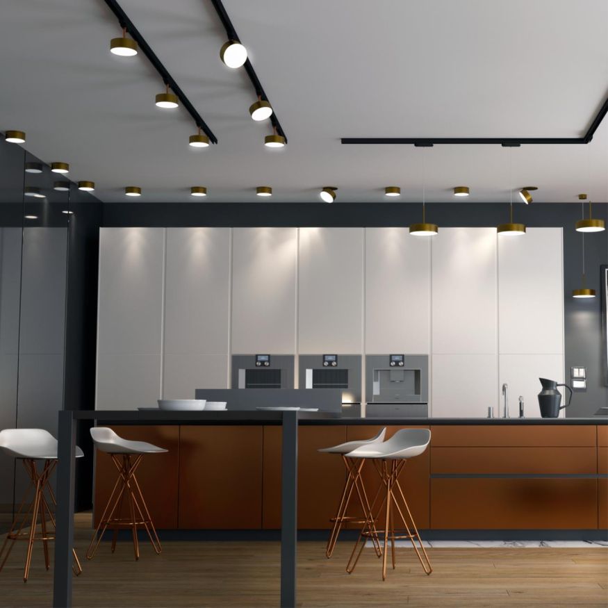 Трехфазный трековый светодиодный светильник NOVOTECH 358760 PROMETA матовое золото