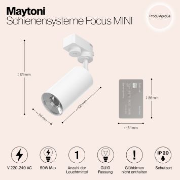 Трековый светильник Technical TR002-1-GU10-W MAYTONI Focus MINI Белый