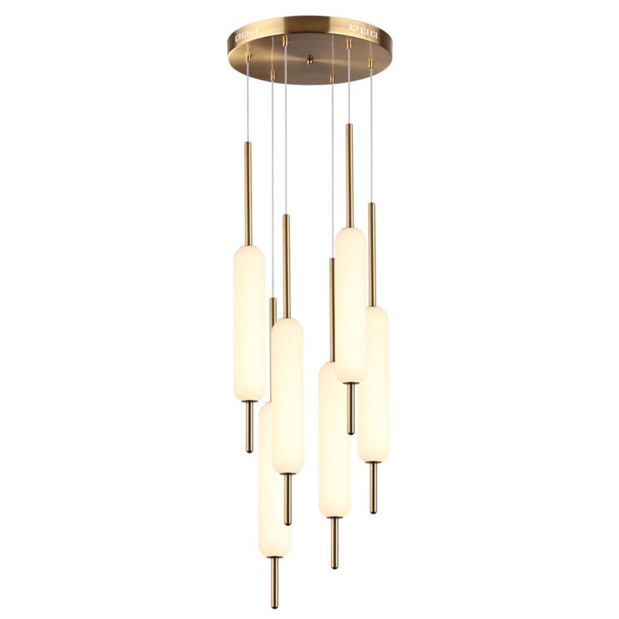 Подвес ODEON LIGHT 4794/72L REEDS бронзовый/белый