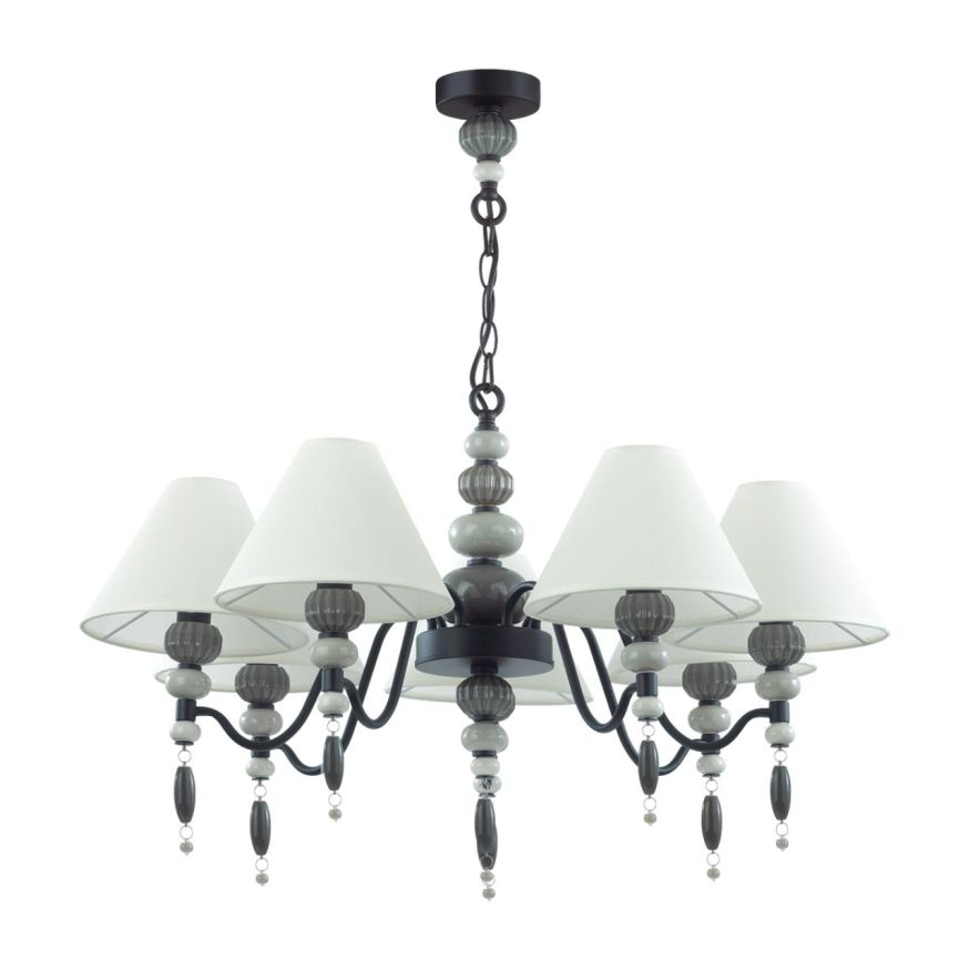 Люстра ODEON LIGHT EXCLUSIVE 4896/7 Sochi черный матовый/светло-серый/серый/молочный