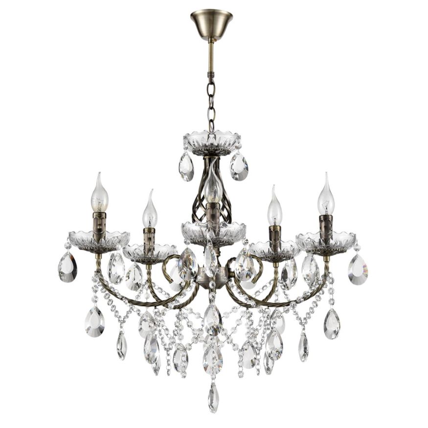 Люстра LUMION 8190/5 LINN металл, хрусталь