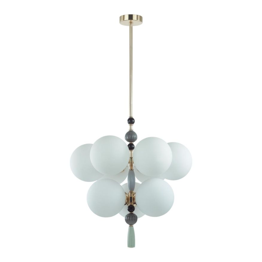 Люстра ODEON LIGHT EXCLUSIVE 5405/9 Palle золотой/черный/серый/светло-зеленый/белый матовый