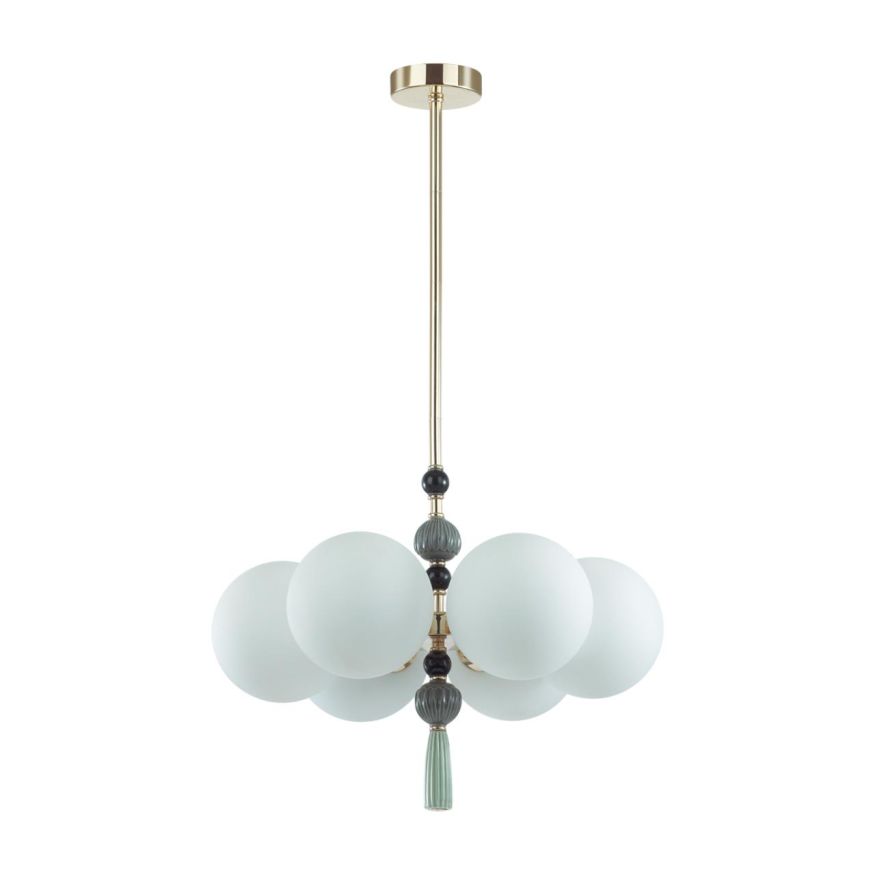 Люстра ODEON LIGHT EXCLUSIVE 5405/6 Palle золотой/черный/серый/светло-зеленый/белый матовый
