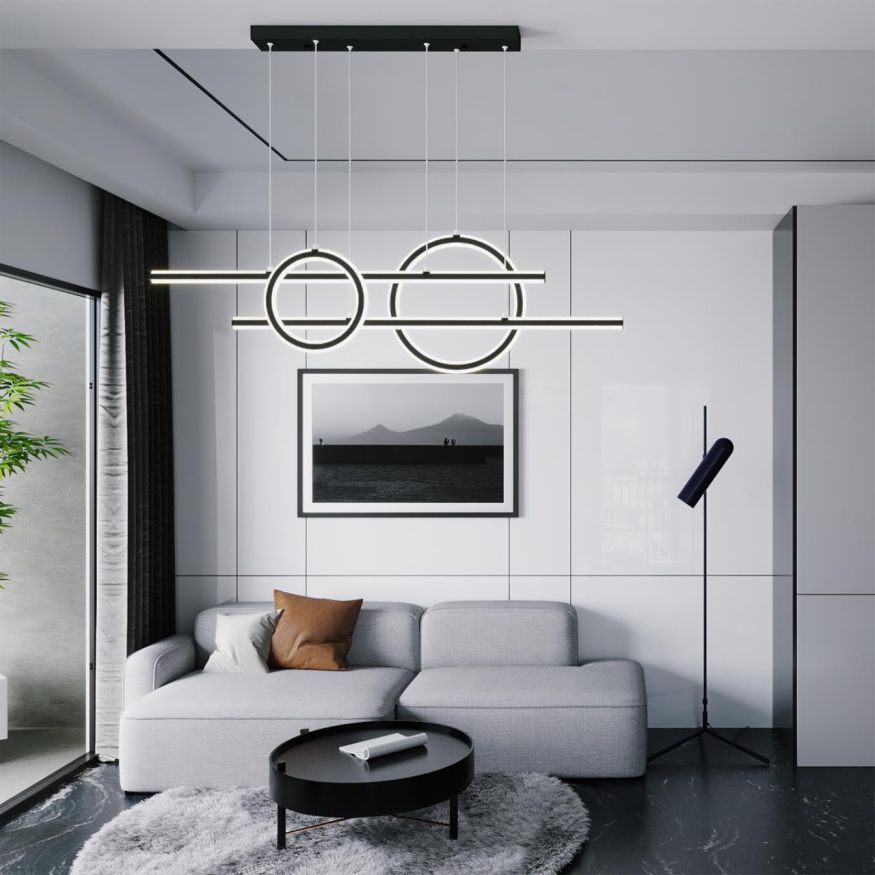 Светильник подвесной светодиодный диммируемый, в комплекте беспроводной пульт ДУ, длина провода 2м NOVOTECH 359183 ONDO черный