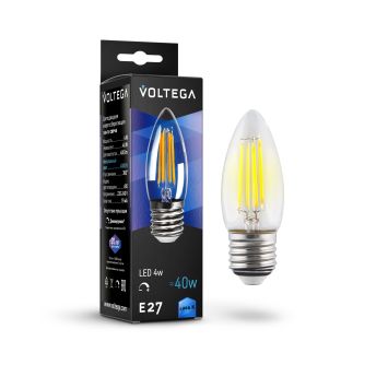 Лампочка Voltega 8463 Voltega Candle dim 5W Прозрачный