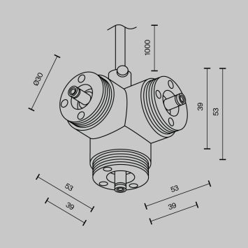 Комплектующие для систем освещения с токоведущими элементами Technical CA016TC-P-B MAYTONI Accessories for system Shelf Черный