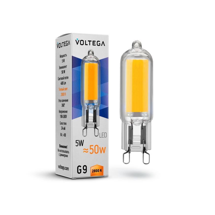 Лампочка Voltega 7090 Voltega Capsule G9 Прозрачный