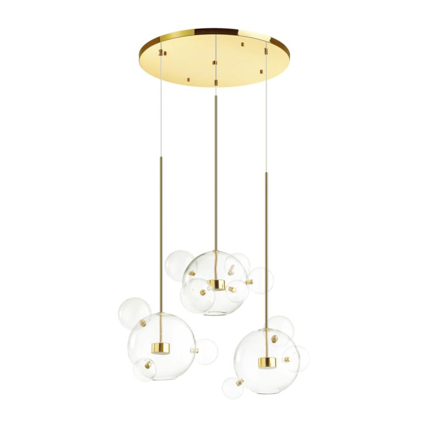 Люстра ODEON LIGHT 4640/36LA BUBBLES золотой/прозрачный
