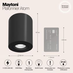 Потолочный светильник Technical C016CL-01B MAYTONI Atom Черный