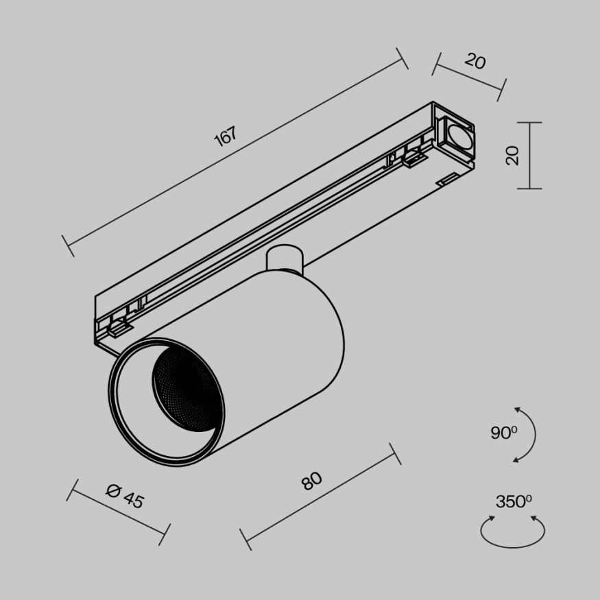 Уличный трековый светильник Outdoor O-TR02-1-S-8WB3K MAYTONI Focus Led Черный