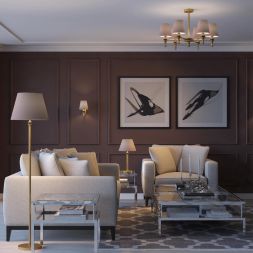 Торшер LUMION 4429/1F MONTANA античная латунь, бежевый