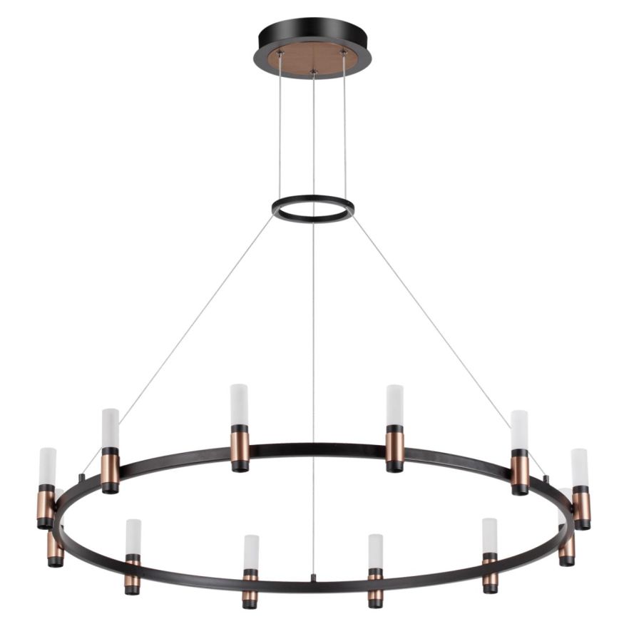 Люстра ODEON LIGHT 5009/48L Candel матовый черный/ античная бронза/белый/металл/акрил