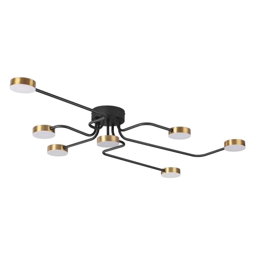 Люстра потолочная LUMION 6532/99CL FLINT чёрный, латунь