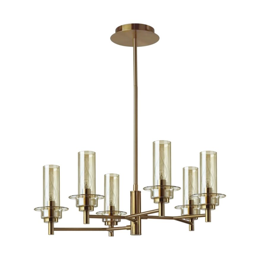 Люстра потолочная LUMION 6554/6C MADONNA бронза, коньячный