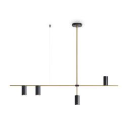 Подвесной светильник Freya FR5201PL-04B Freya Enzo Черный и Латунь