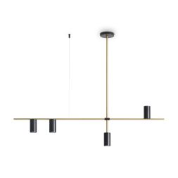 Подвесной светильник Freya FR5201PL-04B Freya Enzo Черный и Латунь