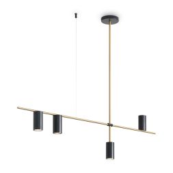 Подвесной светильник Freya FR5201PL-04B Freya Enzo Черный и Латунь