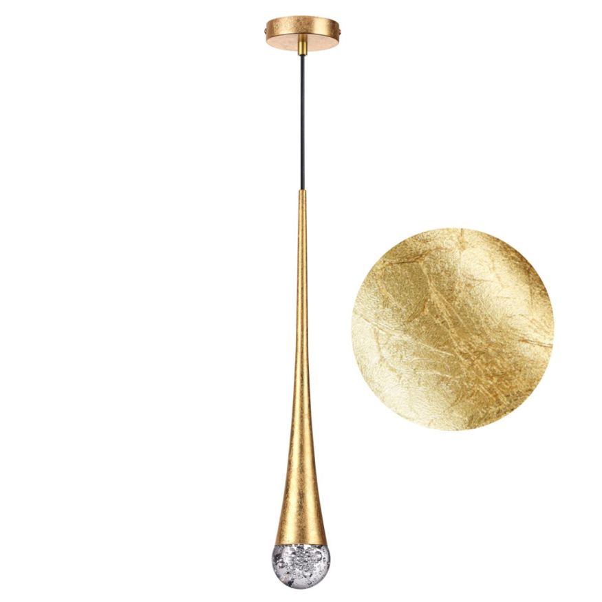 Подвесной светильник ODEON LIGHT 4278/1 GOTA золотое фольгирование/прозрачное с эффектом пузырьков